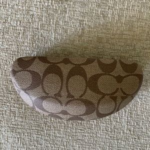 EUC Rare Coach Logo Hard Glasses Case - Brown/Tan